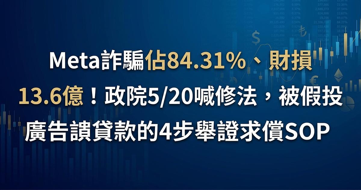 Meta詐騙佔84.31%、財損13.6億！政院5/20喊修法，被假投資廣告誆貸款的4步舉證求償SOP