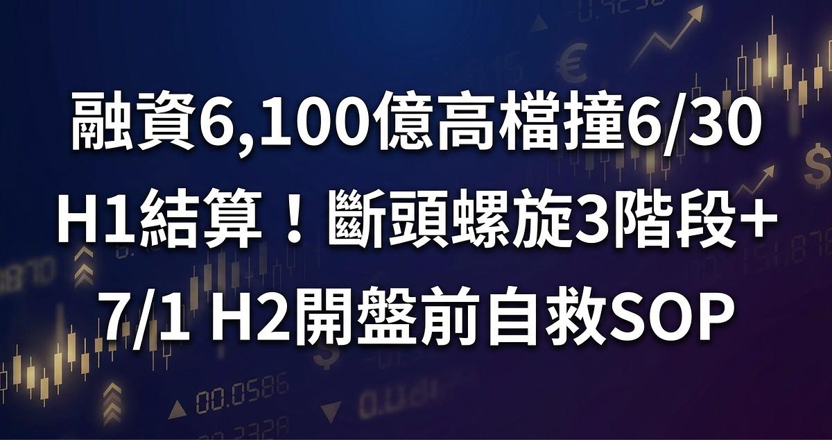 融資6,100億高檔撞6/30 H1結算！斷頭螺旋3階段＋7/1 H2開盤前自救SOP